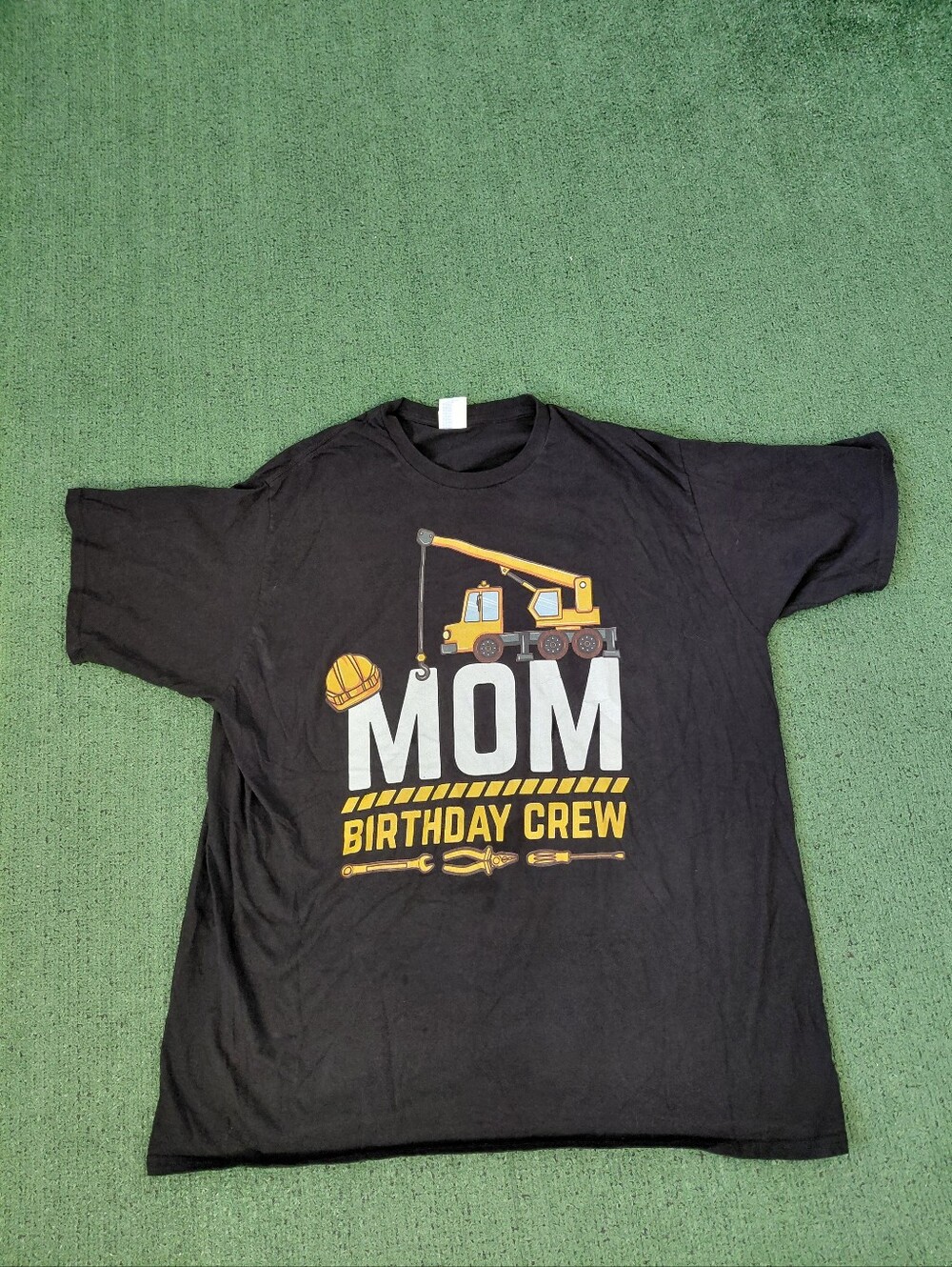 Womens Mom Birthday Crew Construction Theme Black Birthday T Shirt Sz Xxxl